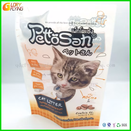 Sac d'emballage en plastique recyclable écologique d'impression brillante mate de papier d'aluminium pour la litière de chat, nourriture pour animaux familiers