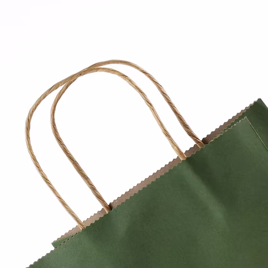 Sac cadeau de luxe imprimé en papier noir avec poignée